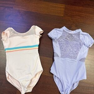 2 Bloch leotards Size 8-10 GUC PINK PURPLE $22